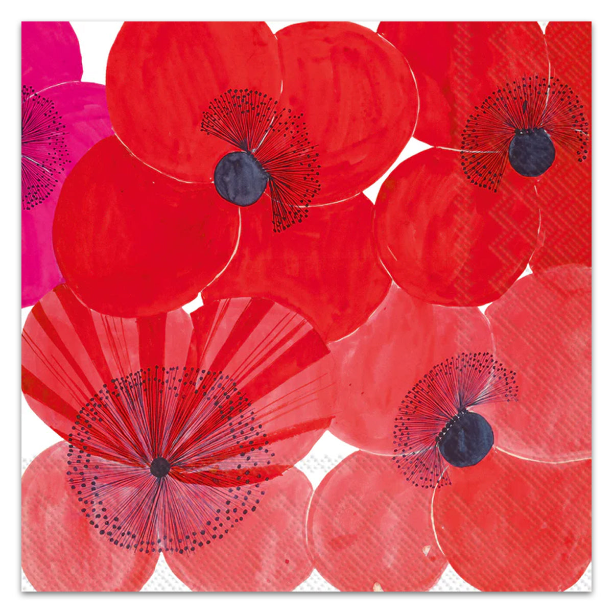 Mohn Red Flowers Paper Luncheon Napkins