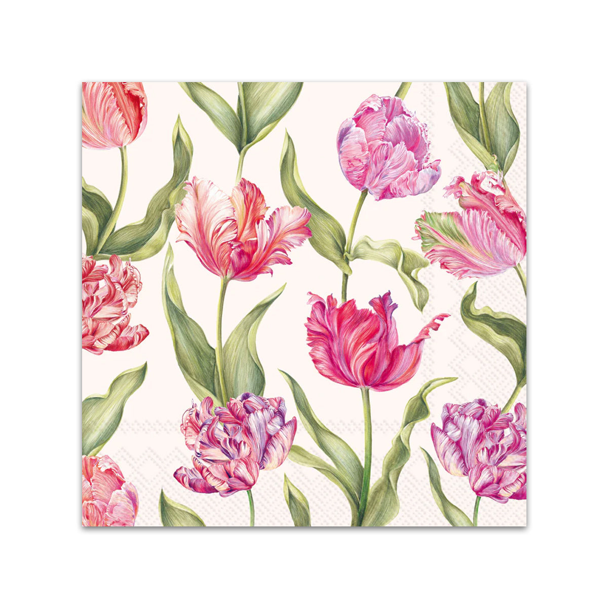 Estelle Floral Cream Flowers Paper Beverage Napkins