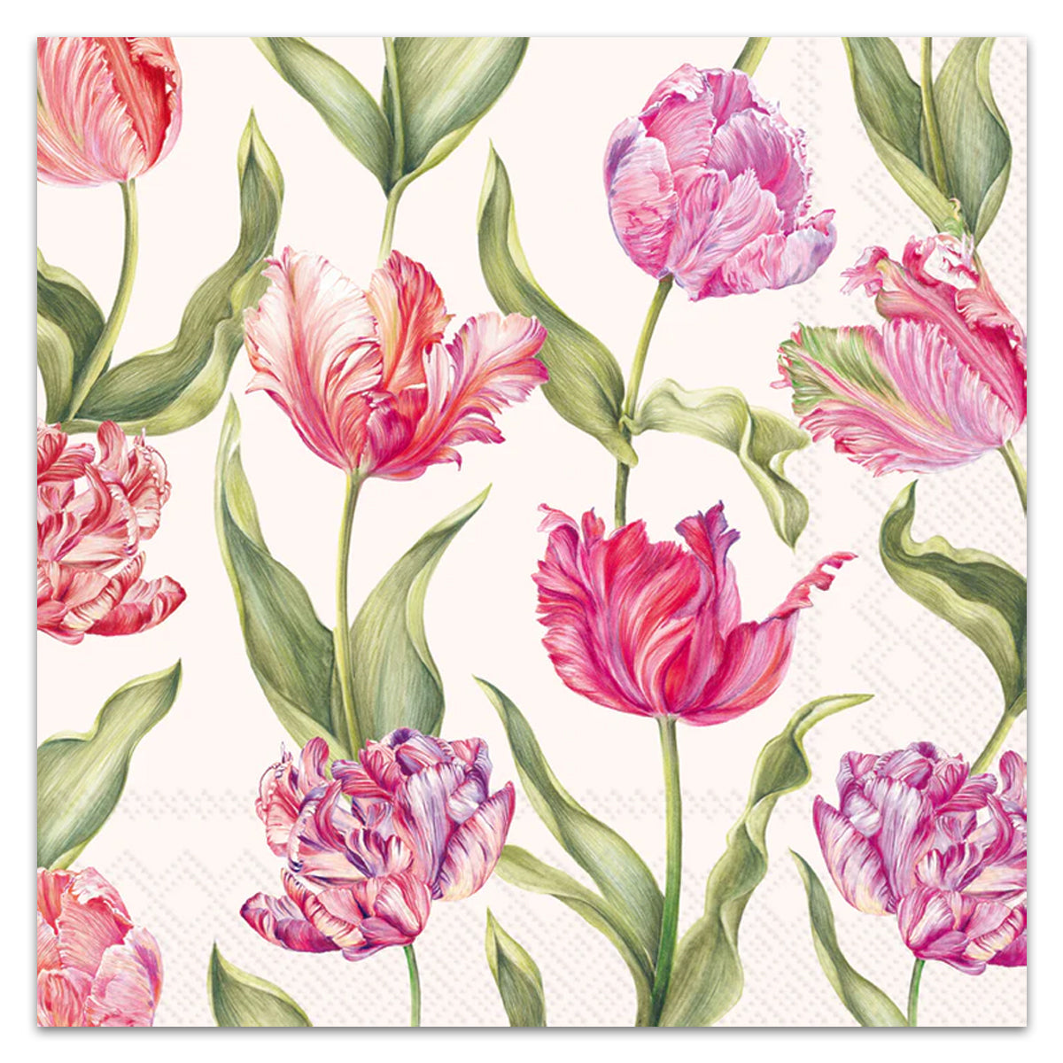 Estelle Floral Cream Paper Luncheon Napkins
