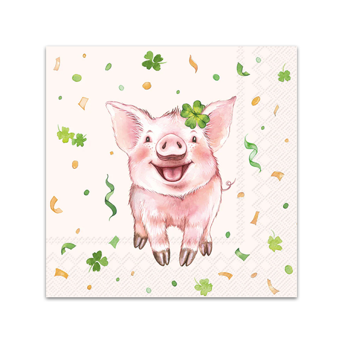 Lucky Pig Paper Beverage Napkins