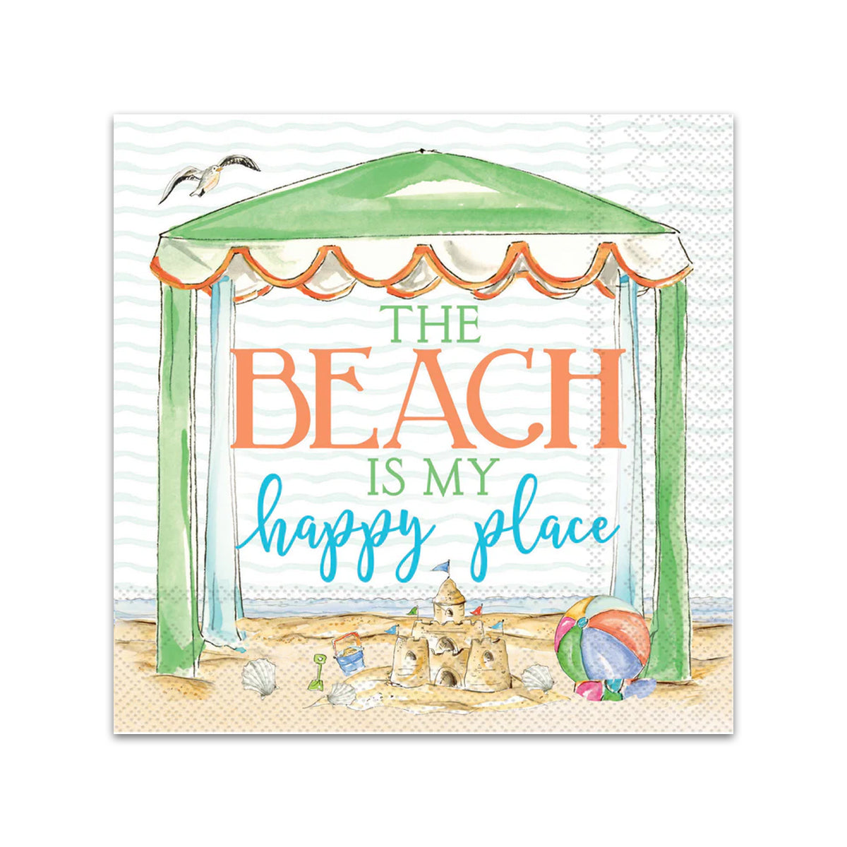 Happy Beach Paper Beverage Napkins