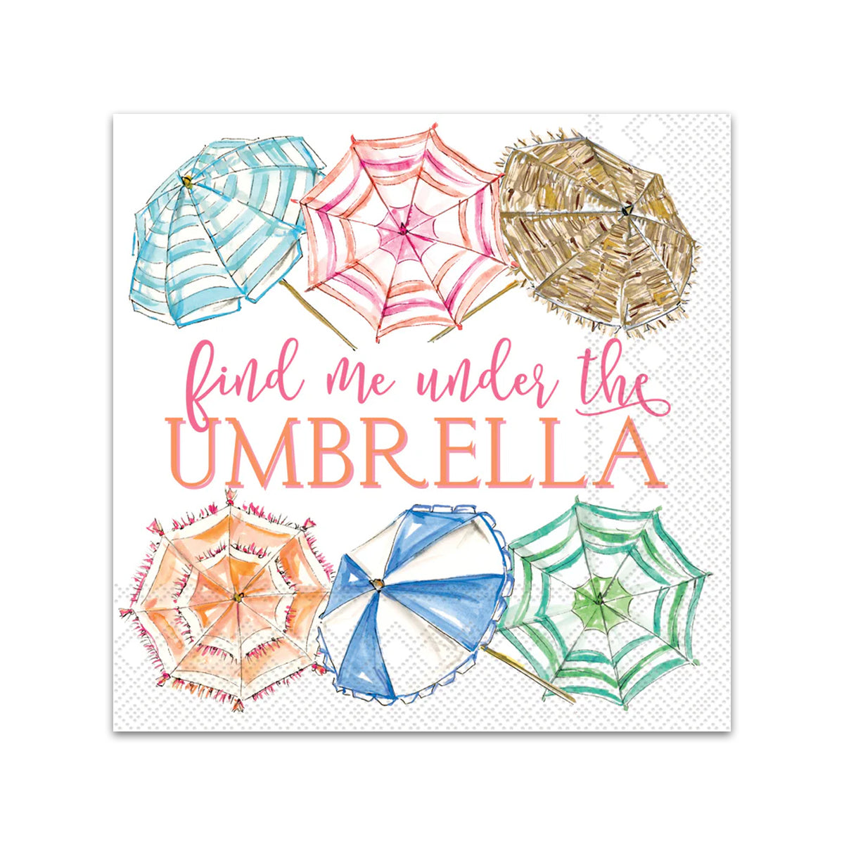 Meet Me Under the Beach Umbrella Paper Beverage Napkins