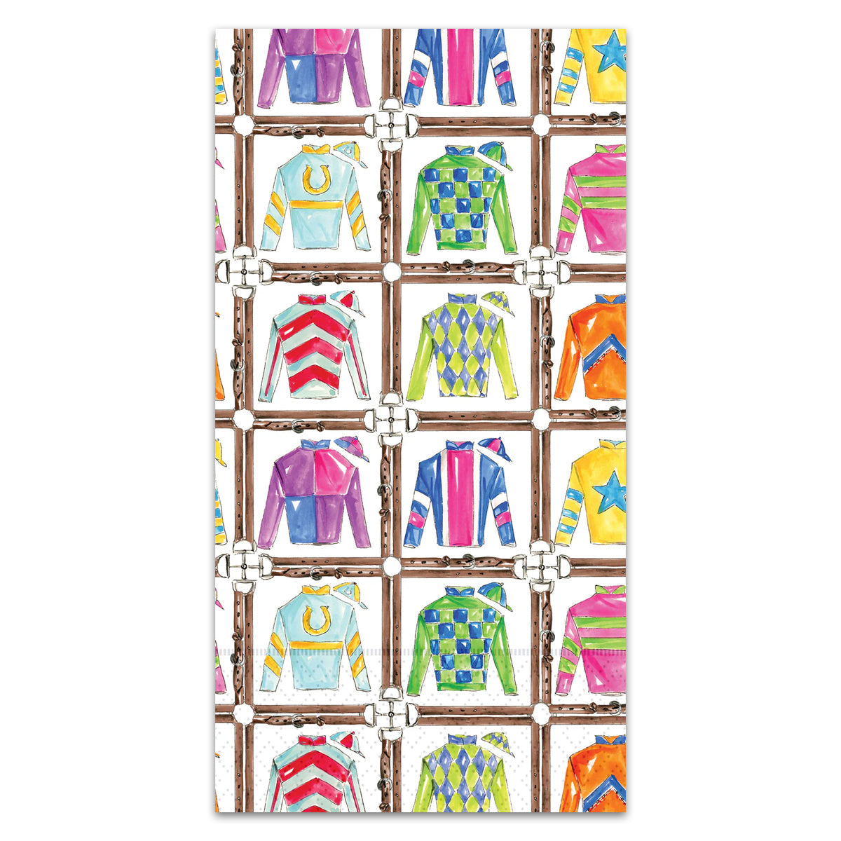 Derby Jockey Silks Paper Guest Towels - Buffet Napkins