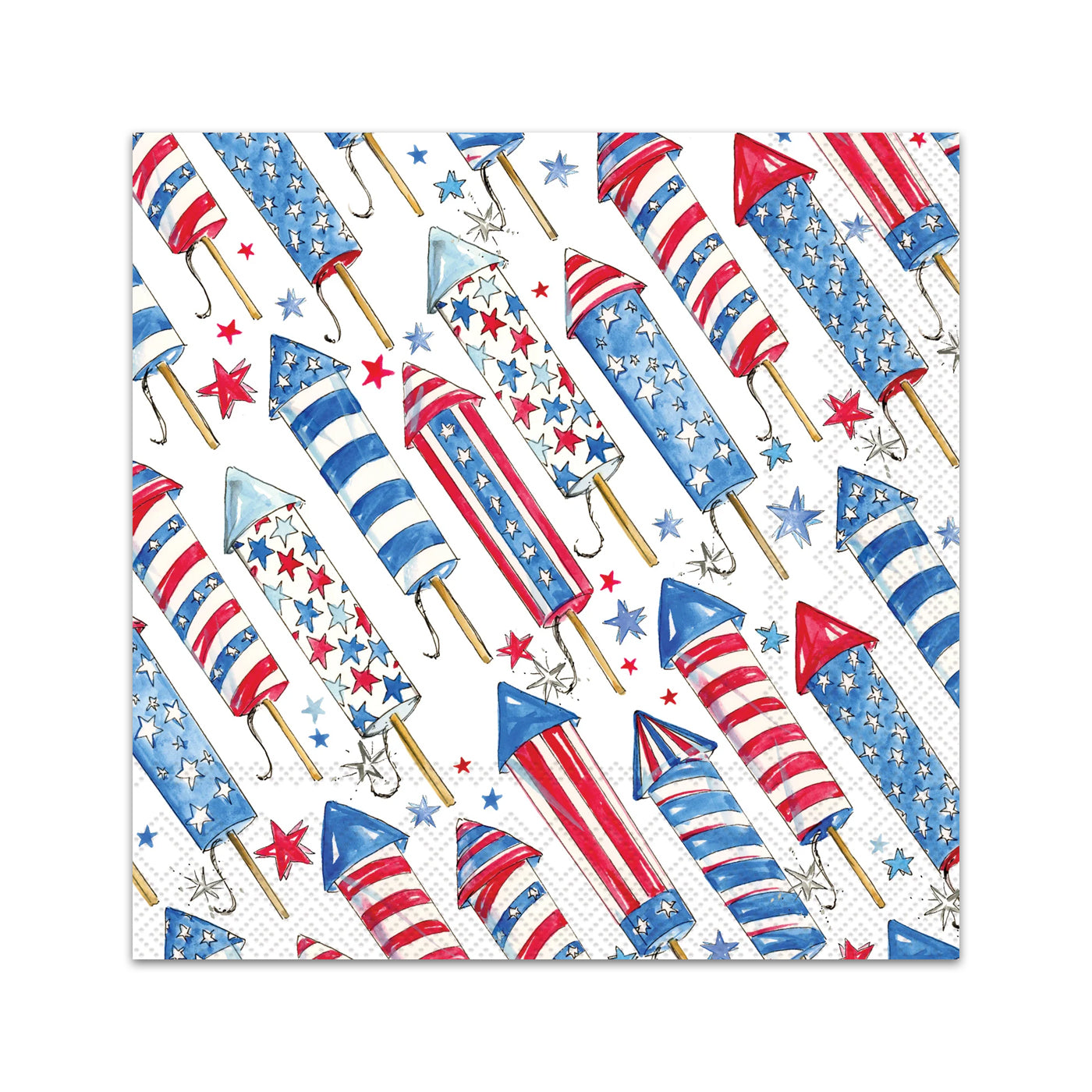 Patriotic Rockets Paper Beverage Napkins