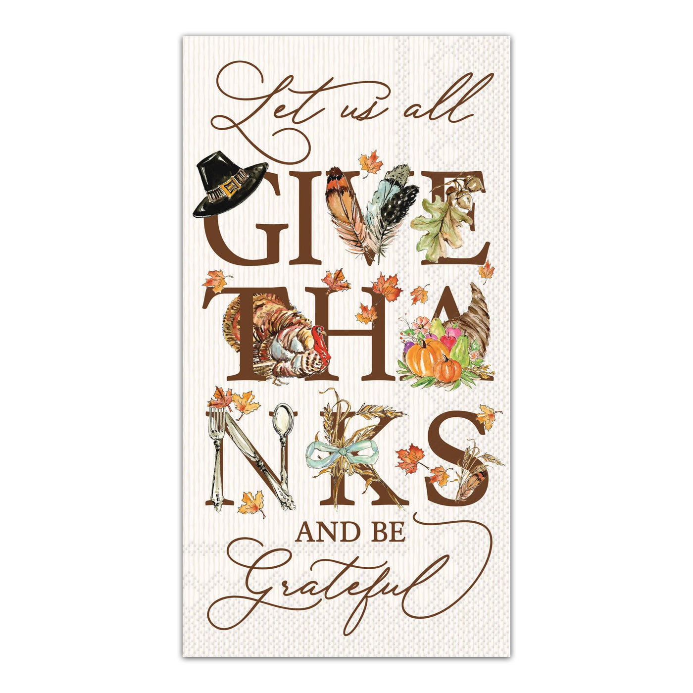 Autumn Acorns Paper Guest Towels - Buffet Napkins