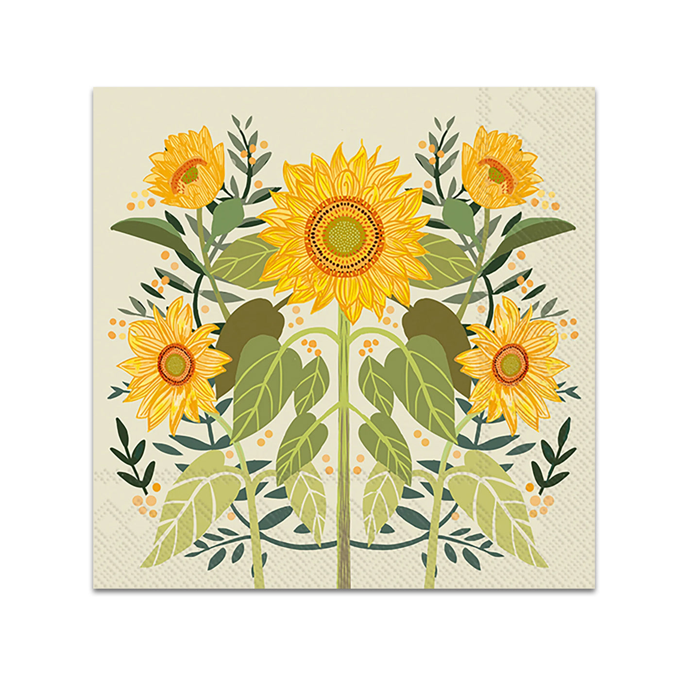Autumn Gold Sunflowers Paper Beverage Napkins