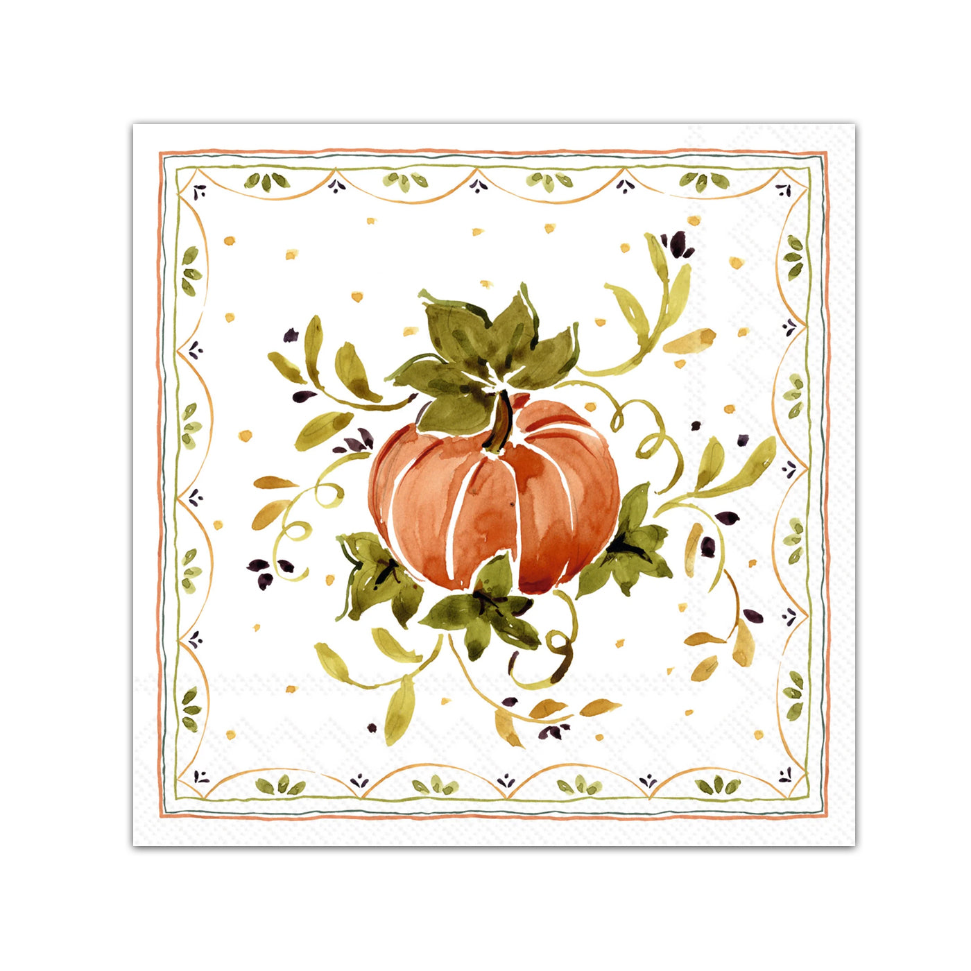 Orchard & Vine Pumpkin Paper Beverage Napkins