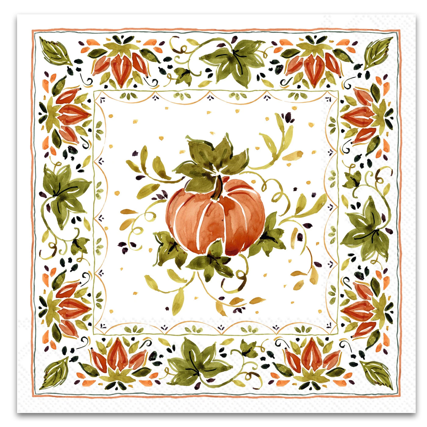Orchard & Vine Pumpkin Paper Luncheon Napkins