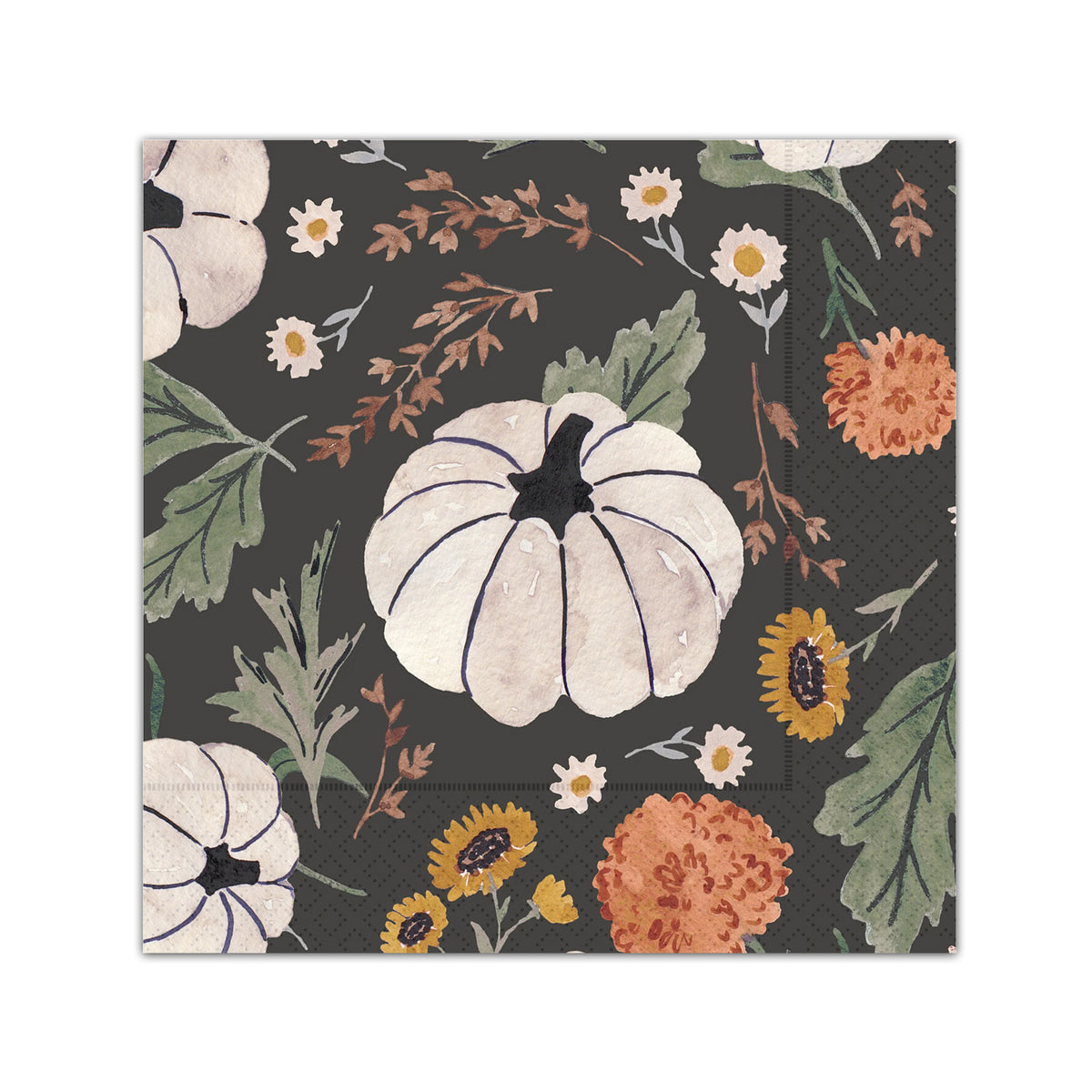 Blooms & Pumpkins Spread Paper Beverage Napkins