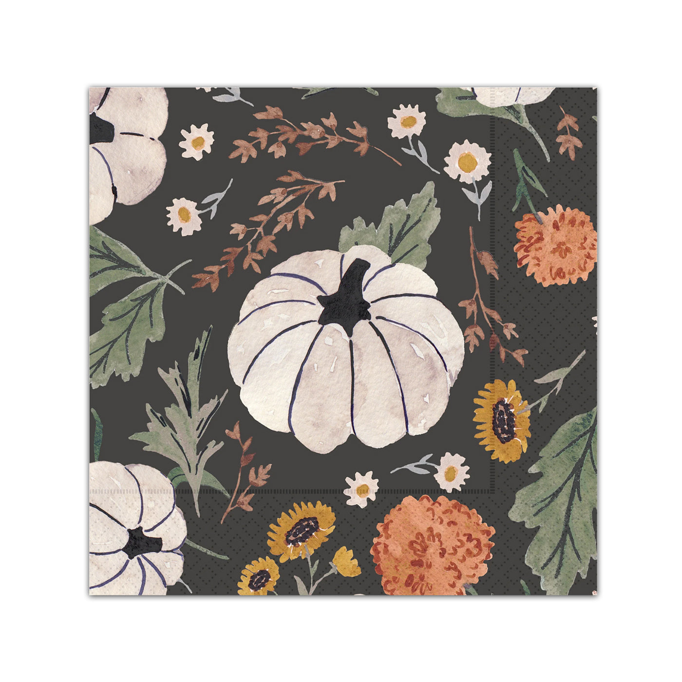 Blooms & Pumpkins Spread Paper Beverage Napkins