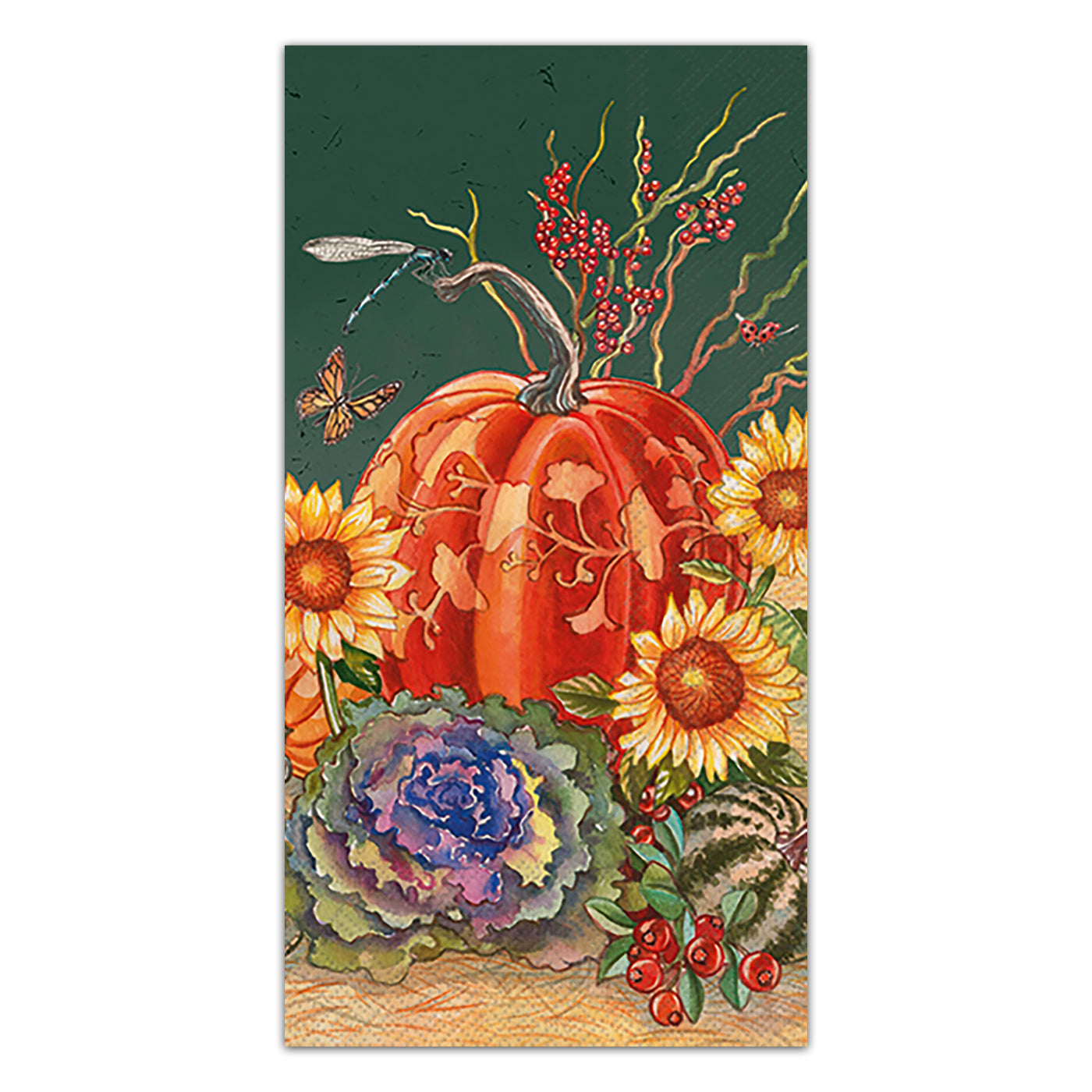 Pumpkins & Sunflowers Paper Guest Towels - Buffet Napkins