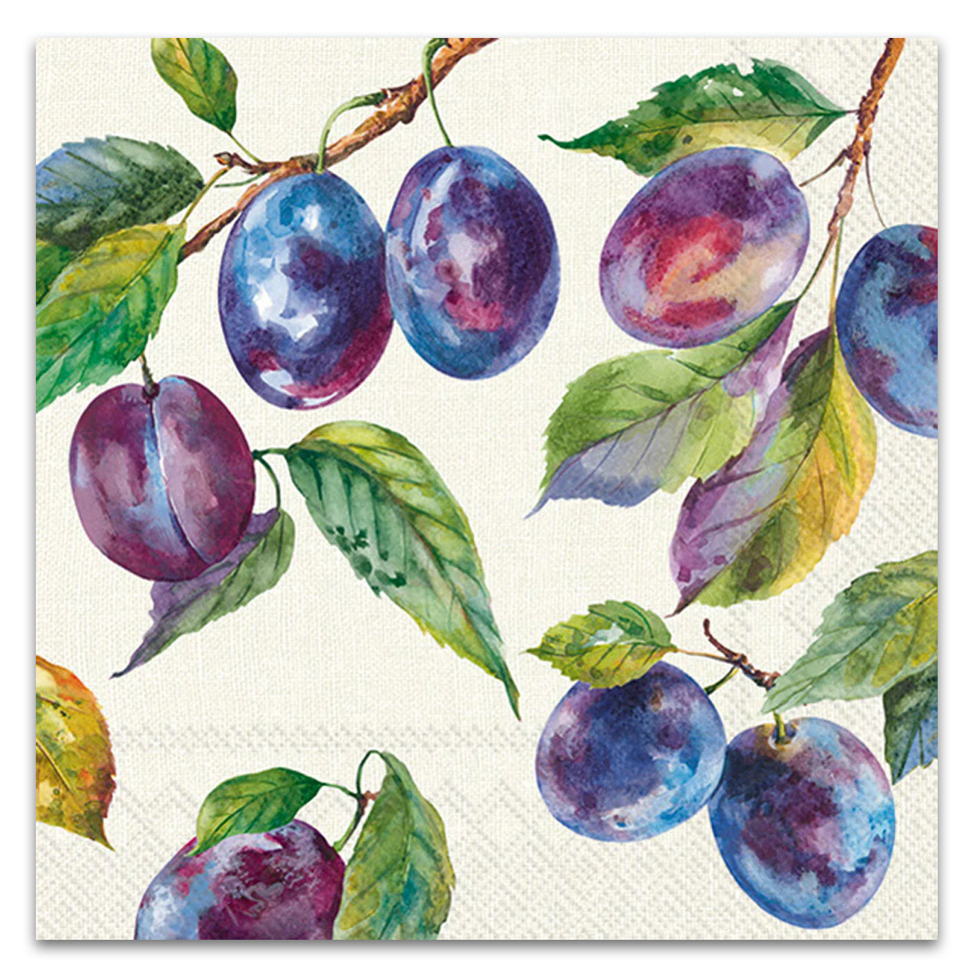 Home Grown Plums Paper Luncheon Napkins
