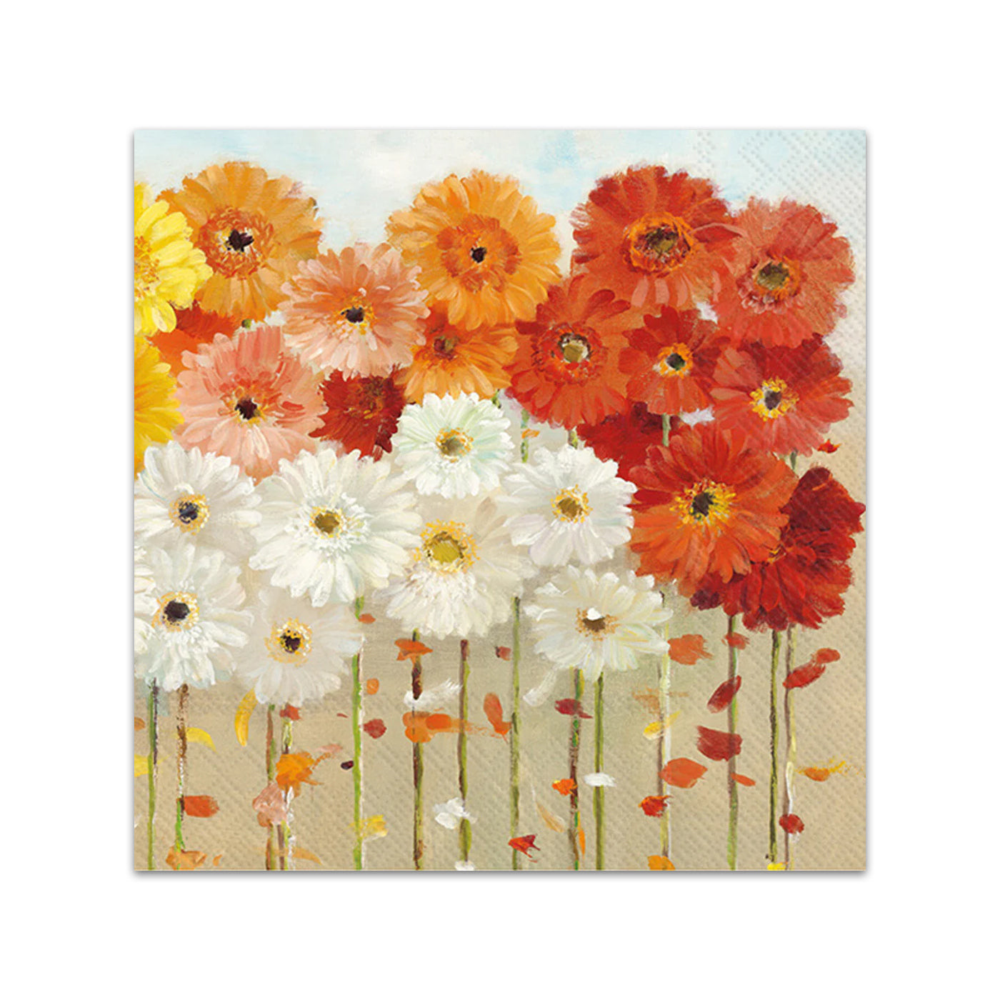Fall Daisies Paper Beverage Napkins