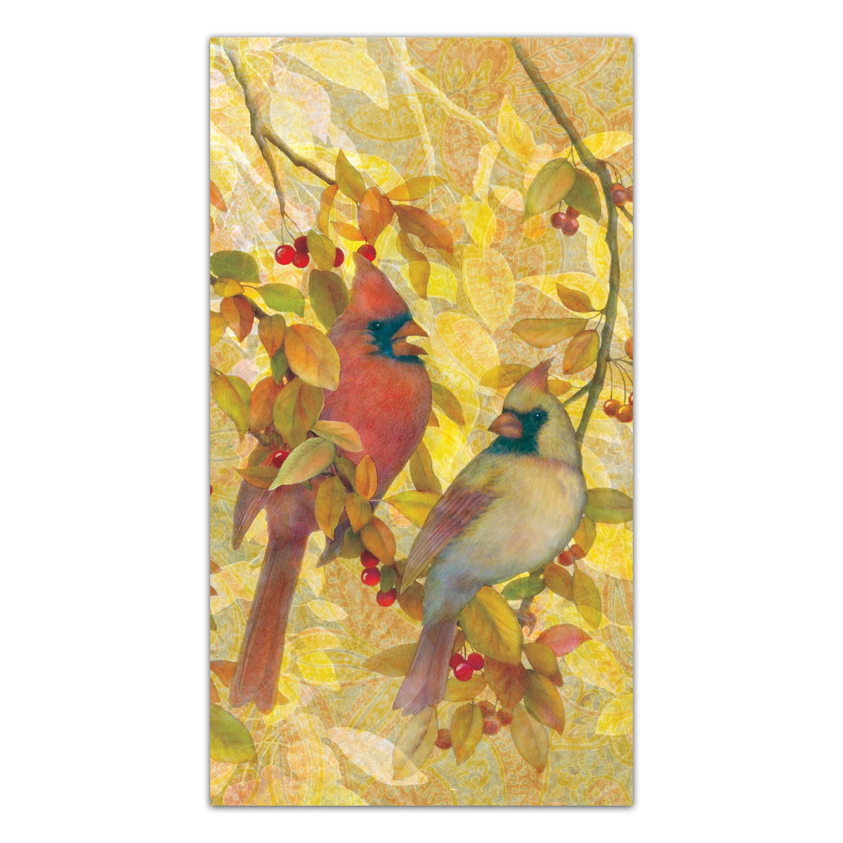 Autumn Cardinals Paper Guest Towels - Buffet Napkins