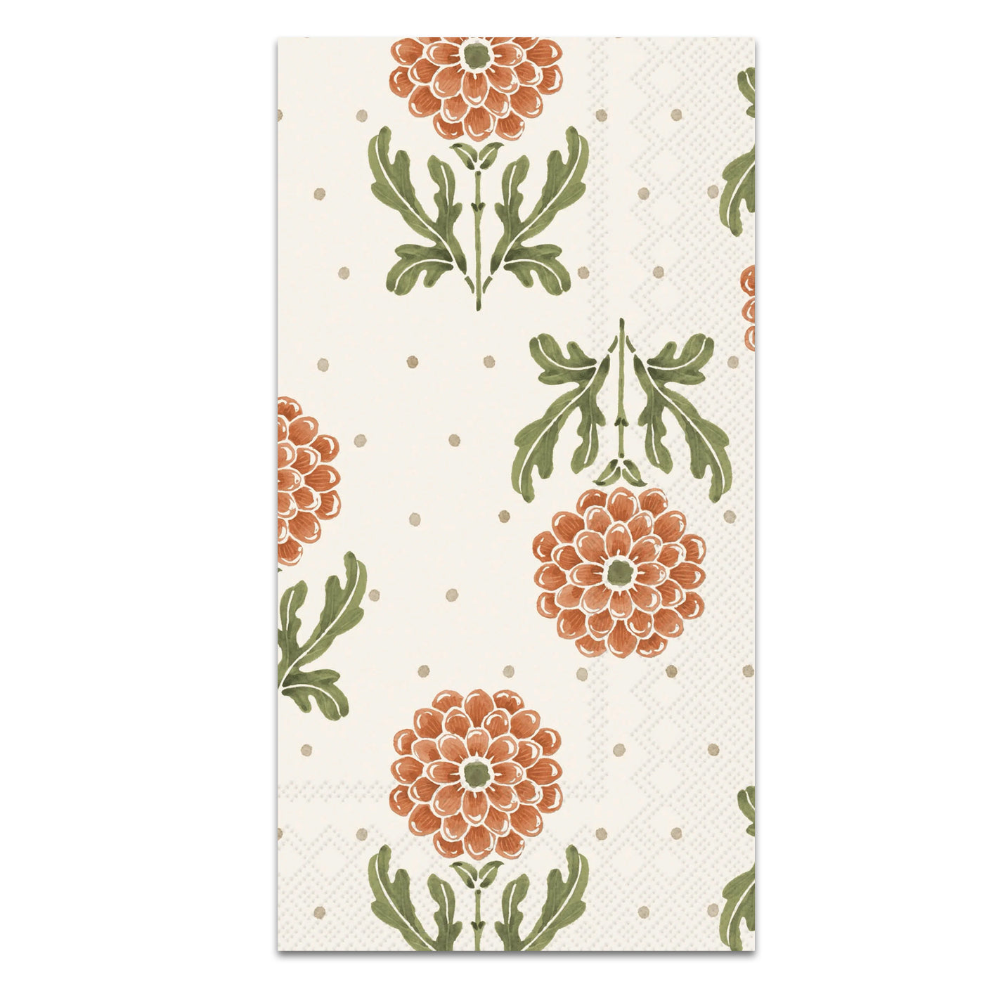 Cottage Floral Orange Paper Guest Towels - Buffet Napkins