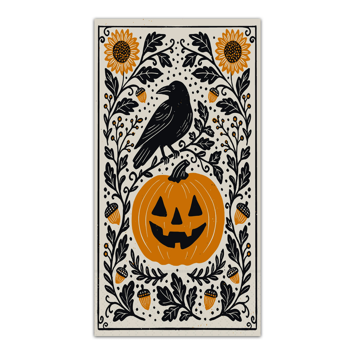 Midnight Raven Halloween Paper Guest Towels - Buffet Napkins