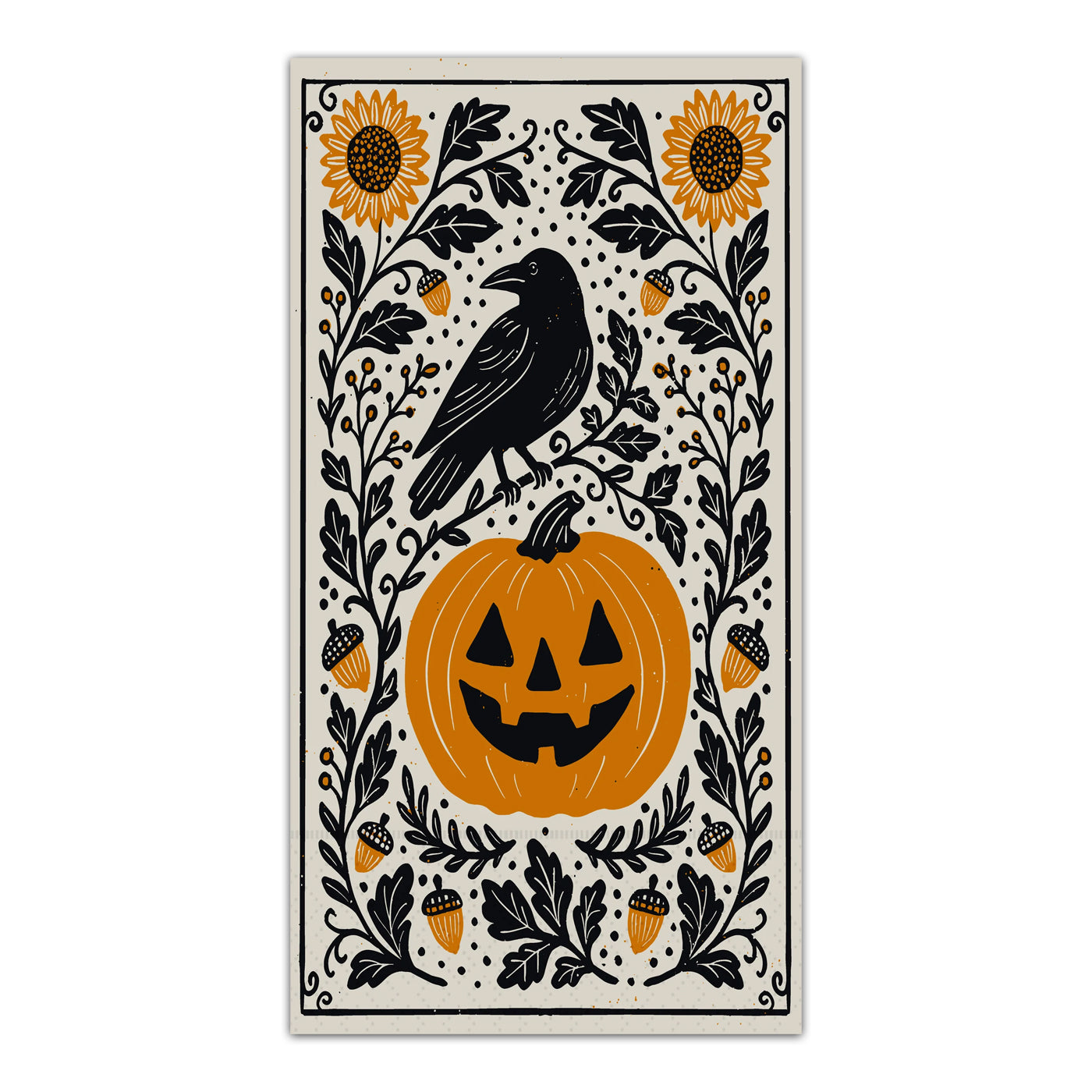 Midnight Raven Halloween Paper Guest Towels - Buffet Napkins