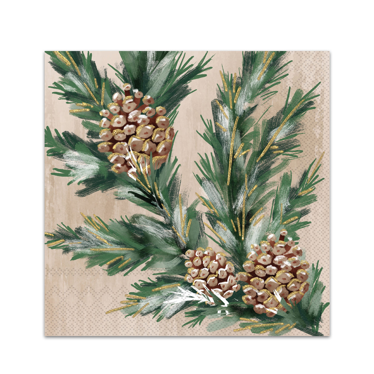 Gilded Holiday Swag Paper Beverage Napkins