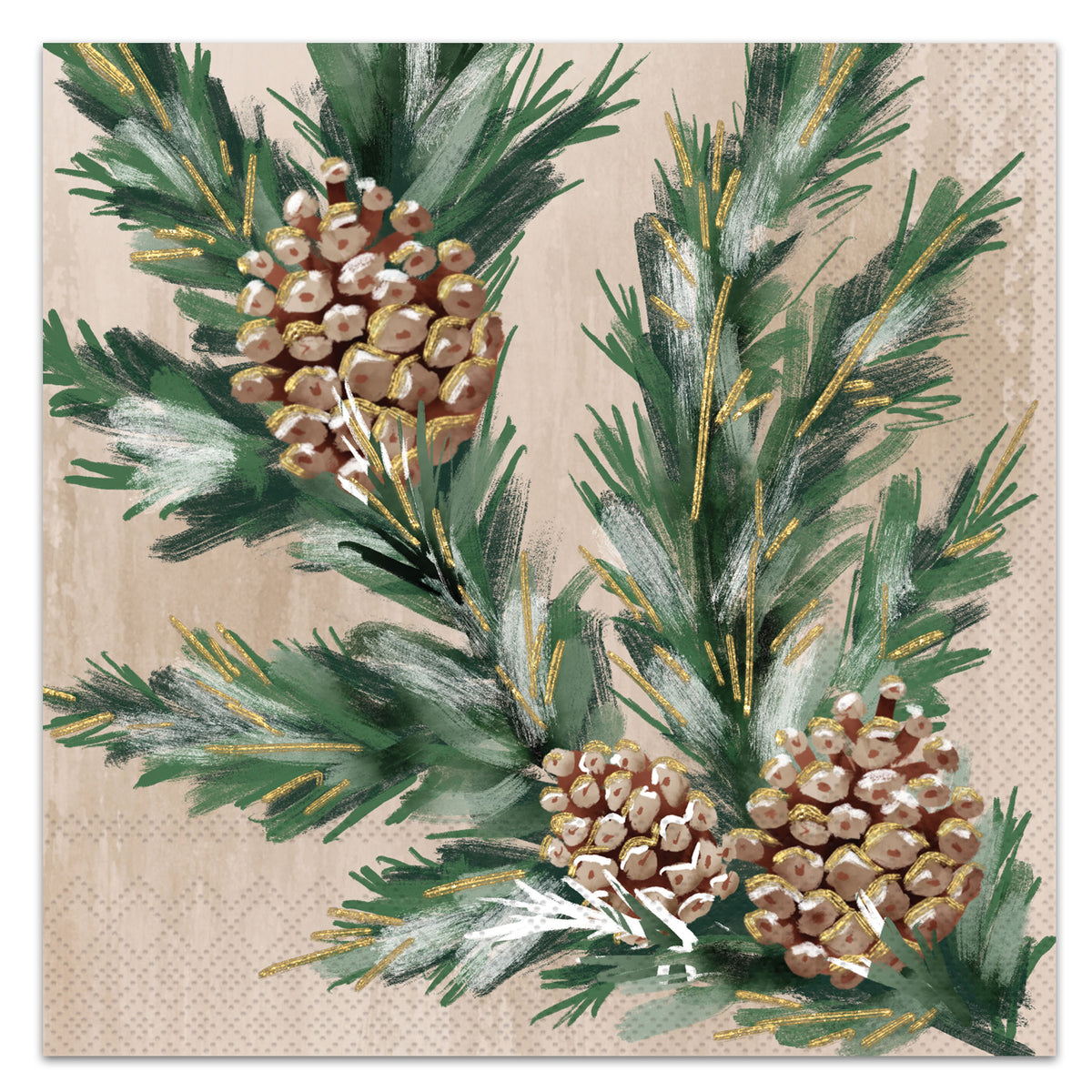 Gilded Holiday Swag Paper Luncheon Napkins