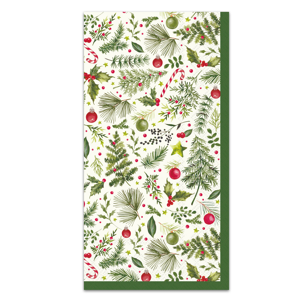 Mistletoe & Pine Paper Guest Towels - Buffet Napkins