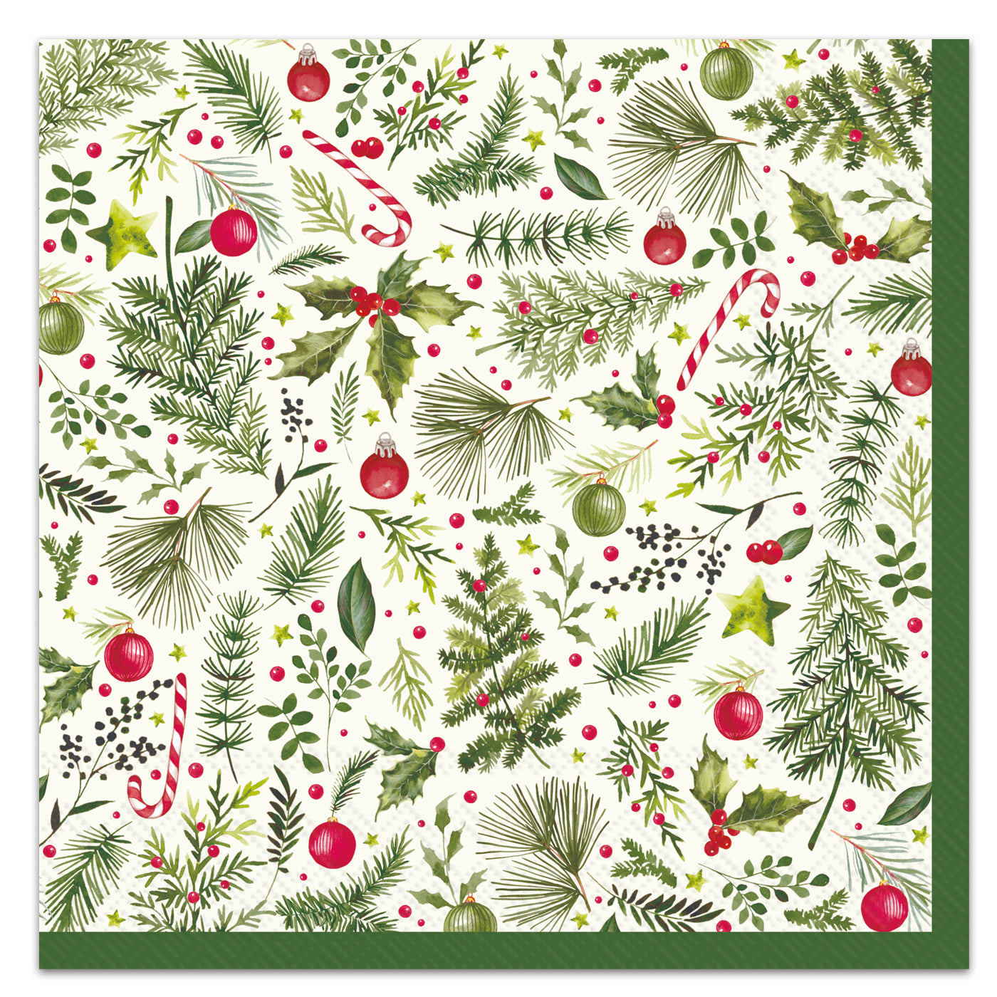 Mistletoe & Pine Paper Luncheon Napkins