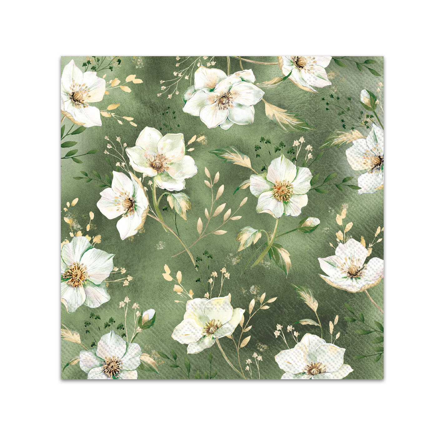 Golden Gala Green Paper Beverage Napkins