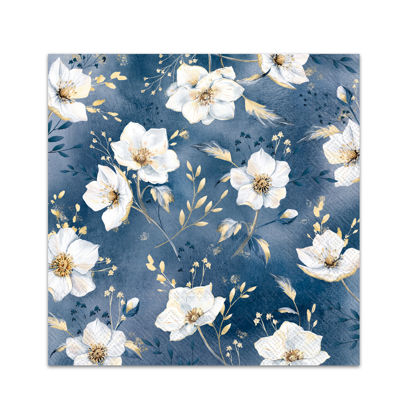 Golden Gala Blue Paper Beverage Napkins