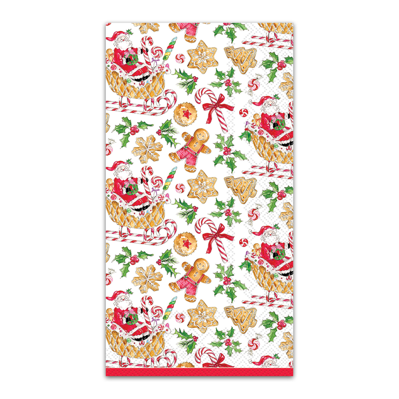Gingerbread & Candy Canes Paper Guest Towels - Buffet Napkins