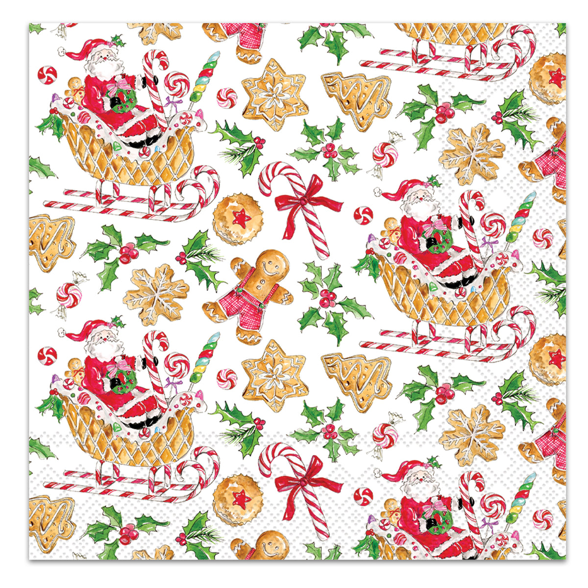 Gingerbread & Candy Canes Paper Luncheon Napkins