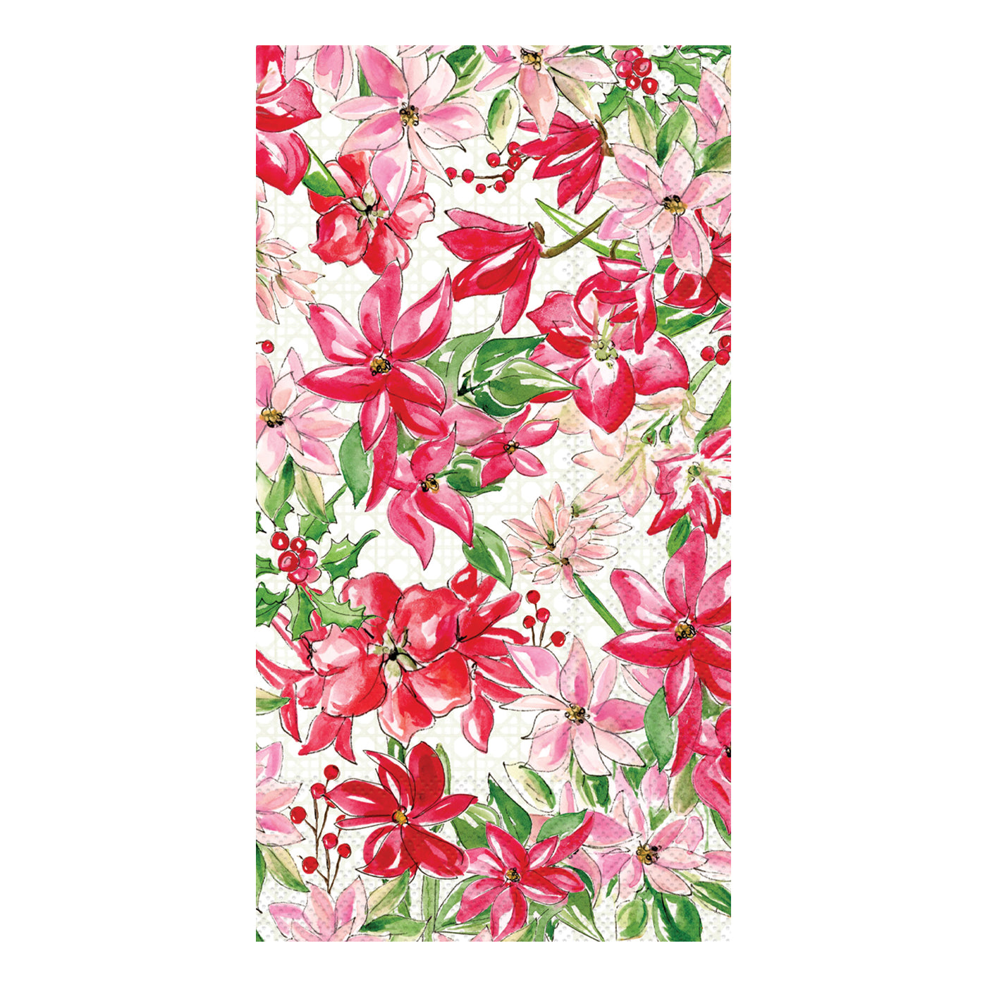 Holiday Poinsettias Paper Guest Towels - Buffet Napkins