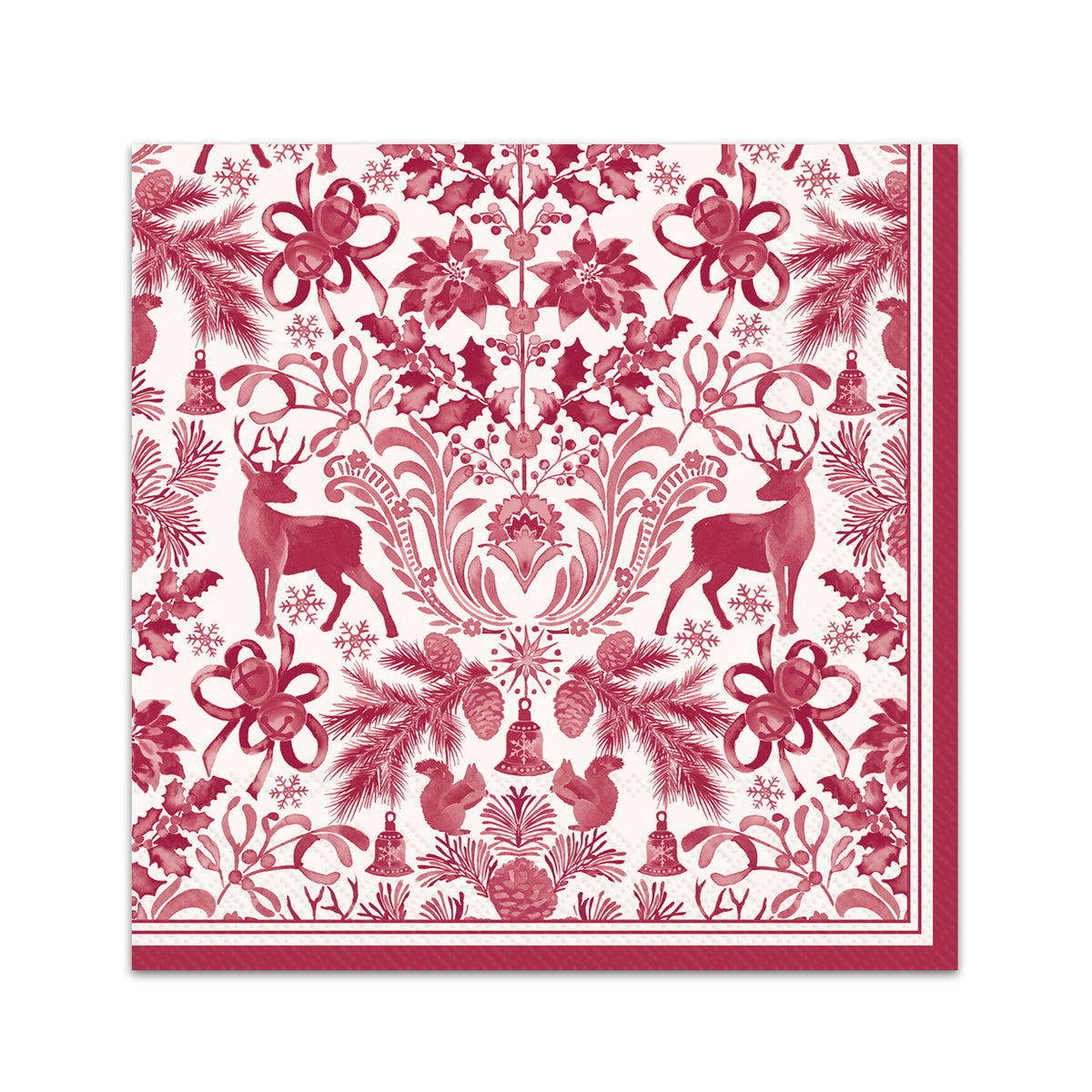 Brimsley Toile Green Paper Beverage Napkins