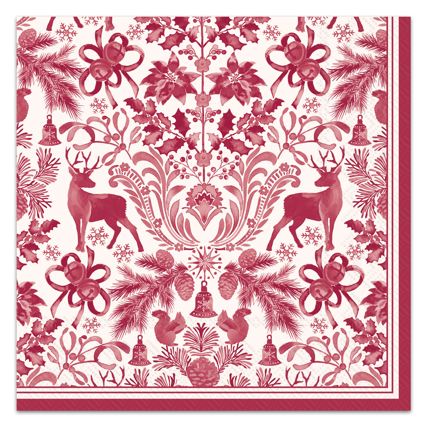Brimsley Toile Red Paper Luncheon Napkins