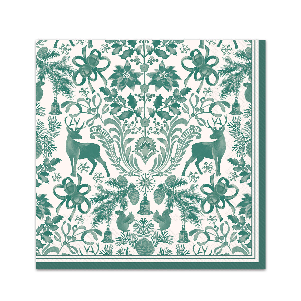 Brimsley Toile Green Paper Beverage Napkins