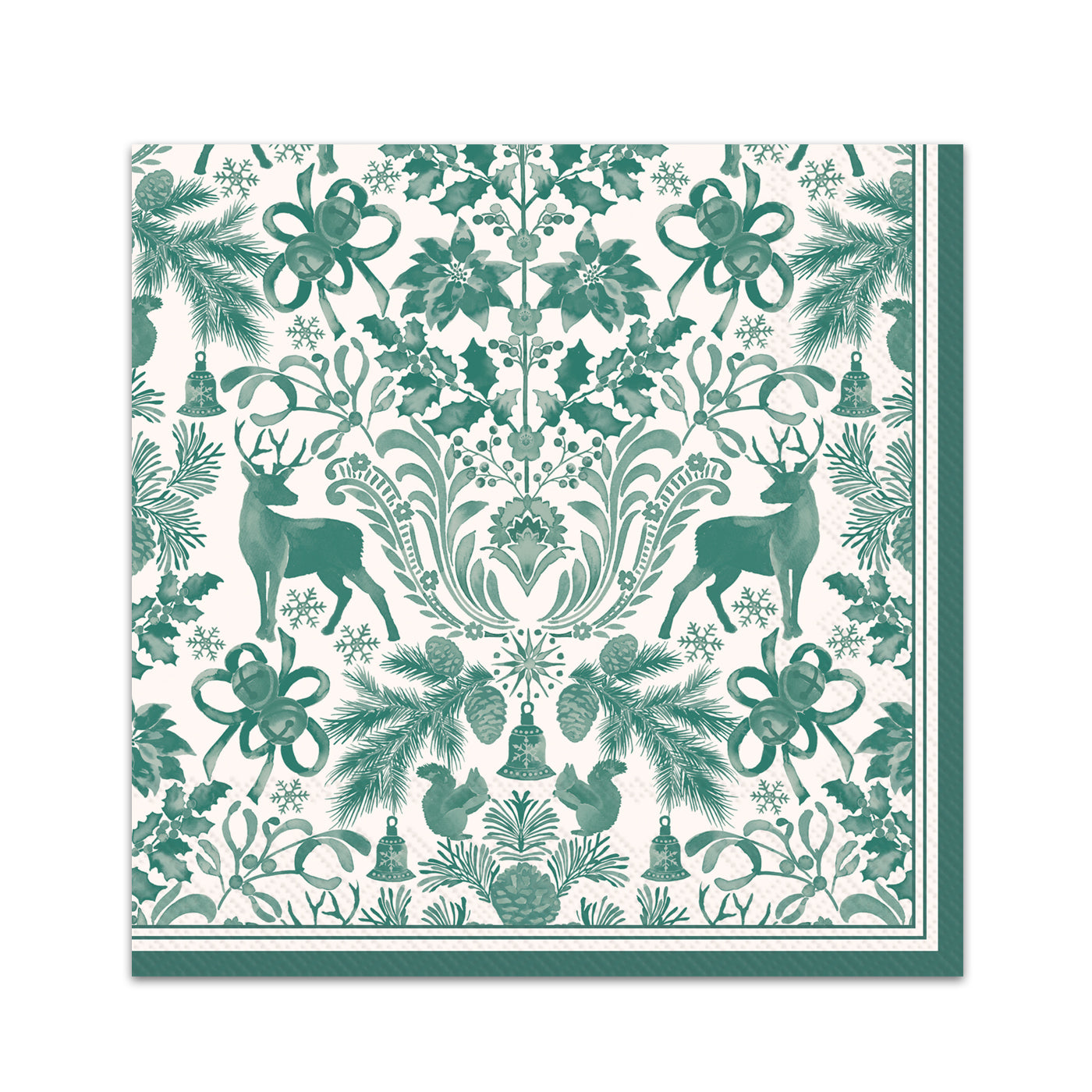 Brimsley Toile Green Paper Beverage Napkins