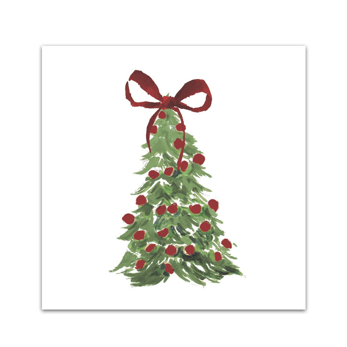Christmas Tree Bows Paper Beverage Napkins