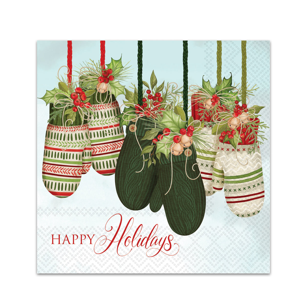 Holiday Mittens Paper Beverage Napkins