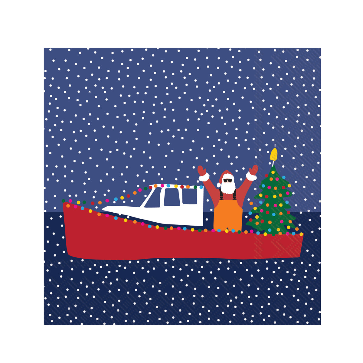 Santa's Nautical Noel Paper Beverage Napkins