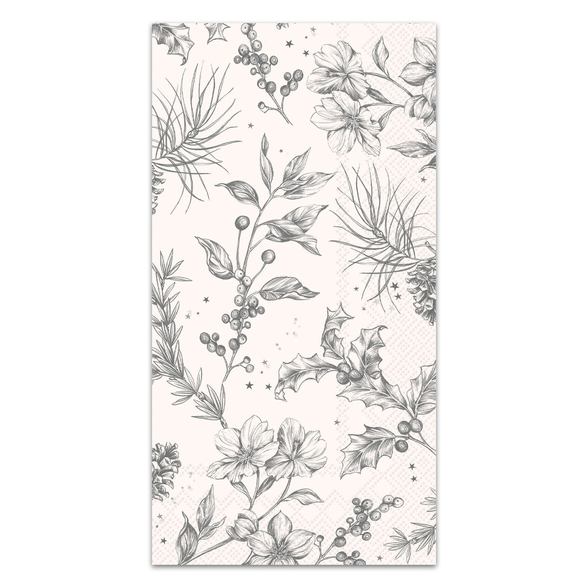 Elodie Floral Blue Paper Guest Towels - Buffet Napkins