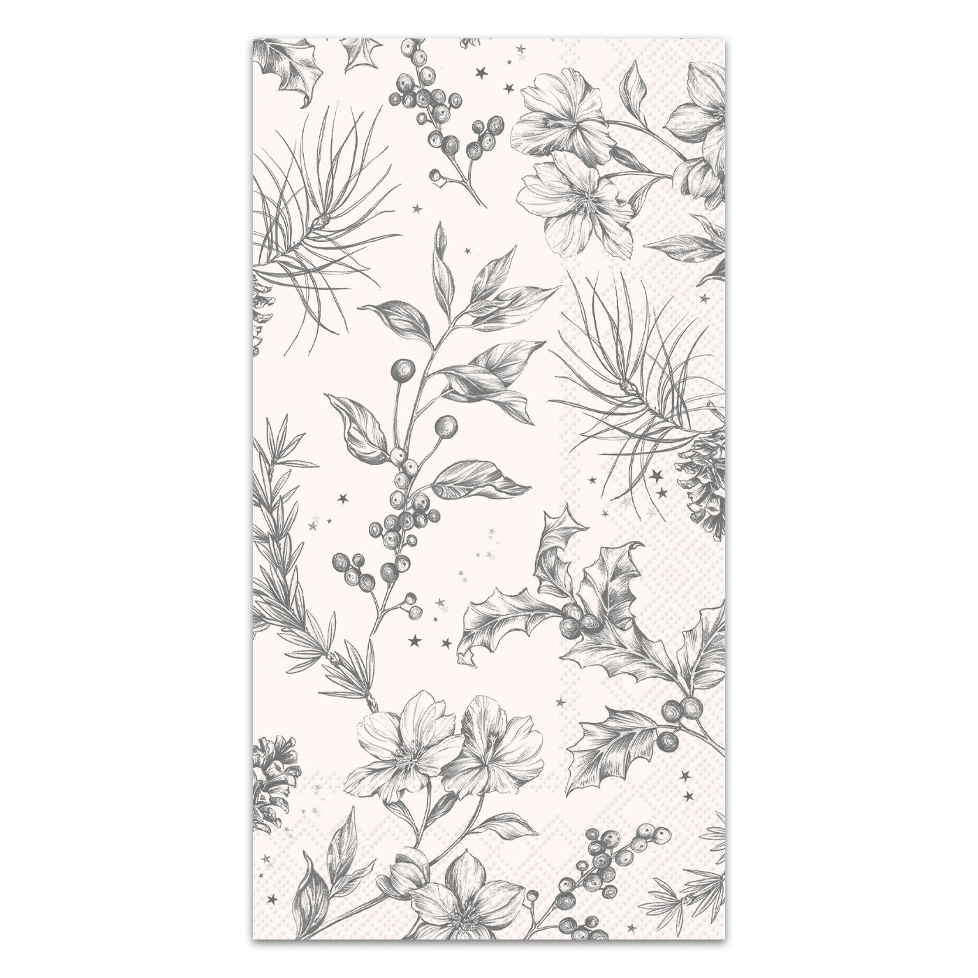 Elodie Floral Blue Paper Guest Towels - Buffet Napkins