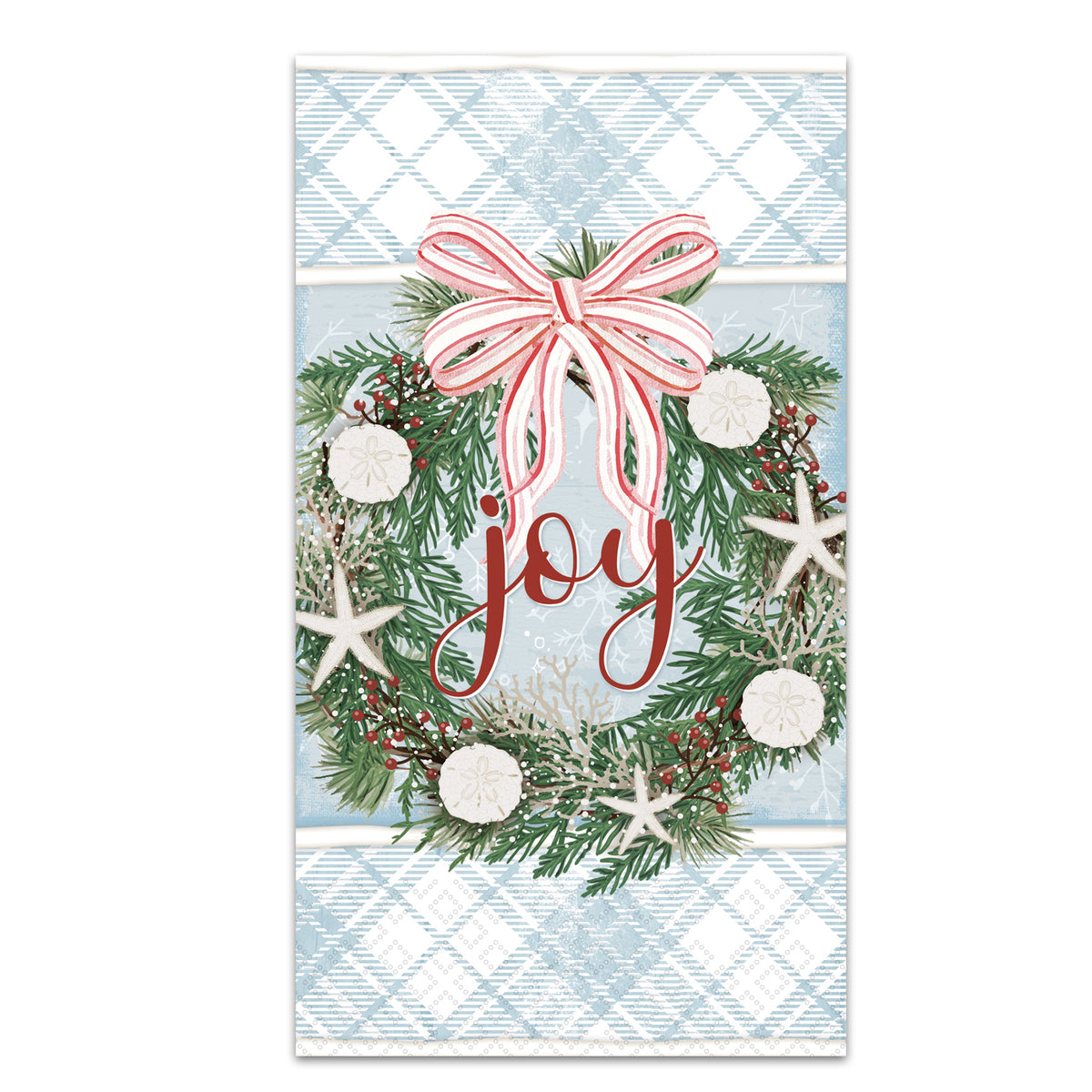 Coastal Christmas Wreaht Paper Guest Towels - Buffet Napkins