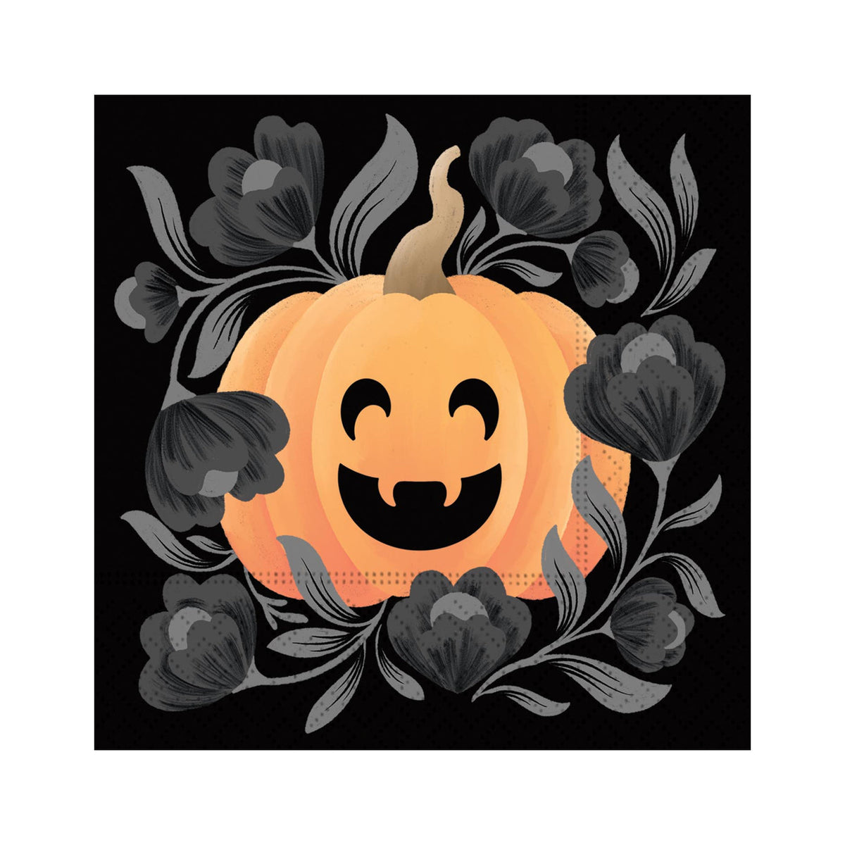 Halloween Pumpkin Grin Paper Beverage Napkins