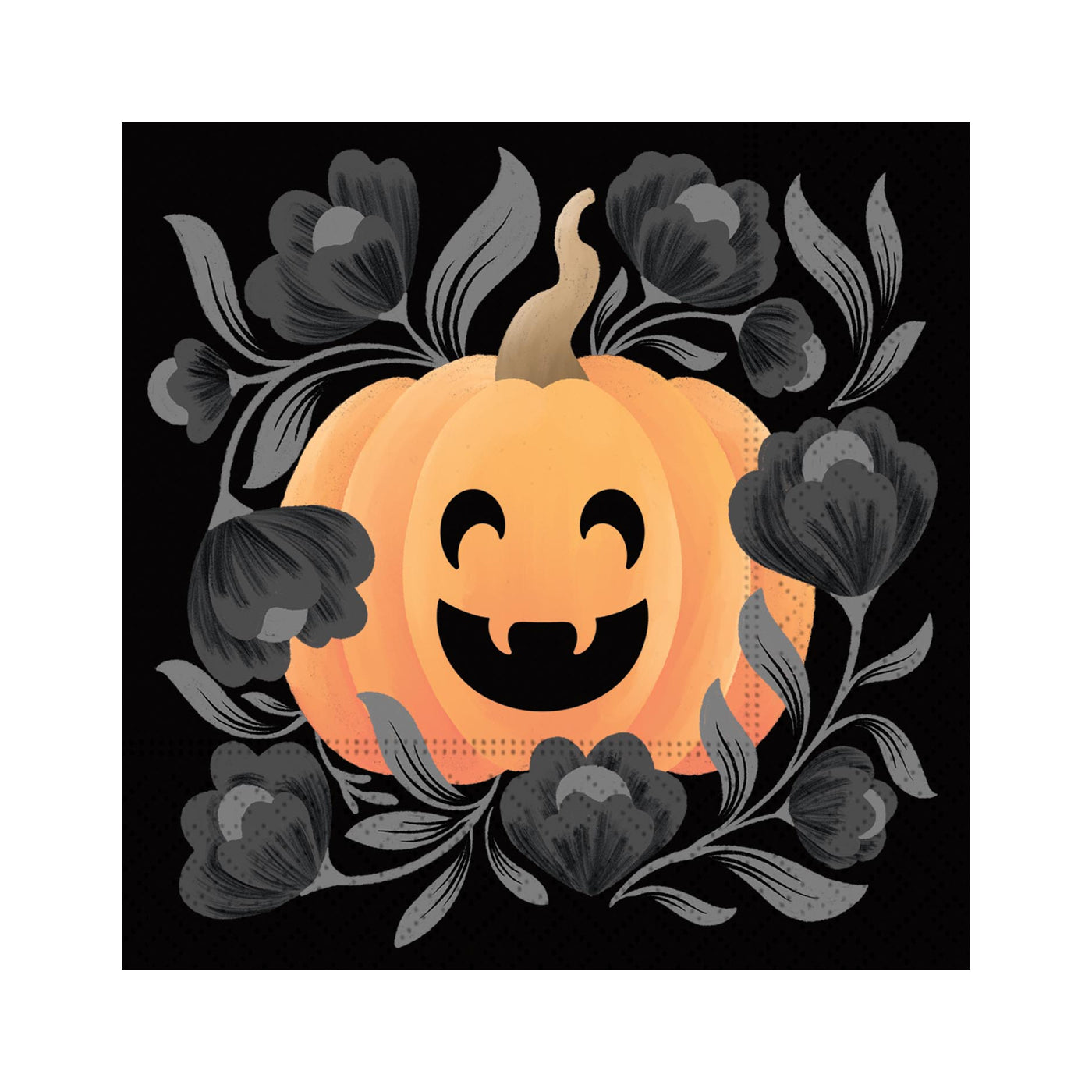 Halloween Pumpkin Grin Paper Beverage Napkins