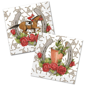 Jockeys & Juleps Horse Racing Paper Beverage Napkins