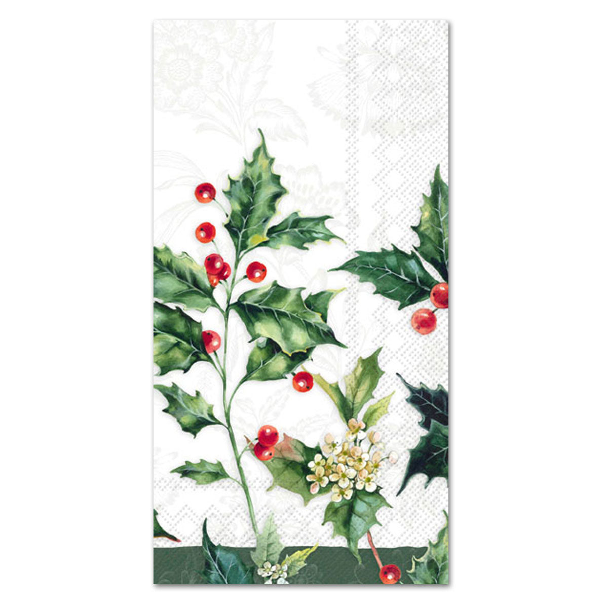 Holiday Holly Cream Guests Towels - Buffet Napkins