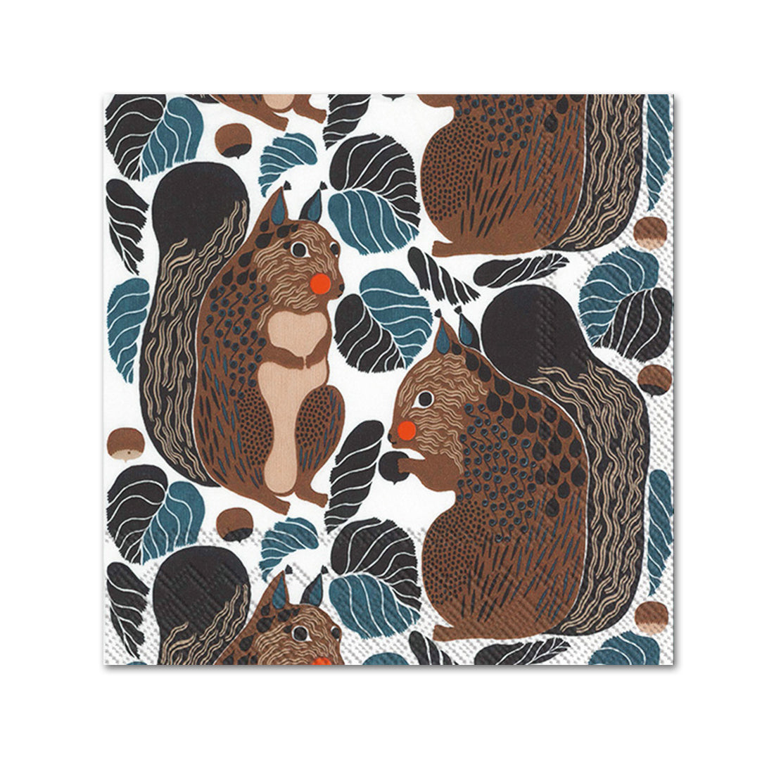 Squirrel's Nut Gathering Paper Beverage Napkins