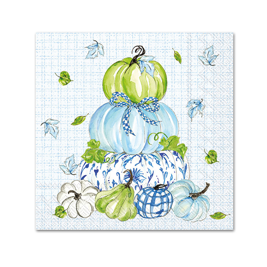 Chinoiserie Stacked Pumpkins Paper Beverage Napkins