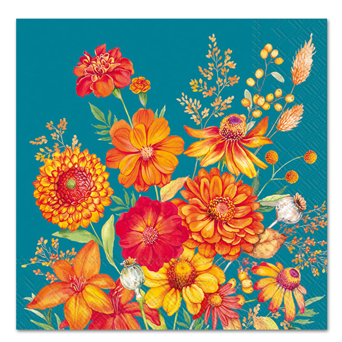 Arya Fall Flowers Paper Luncheon Napkins