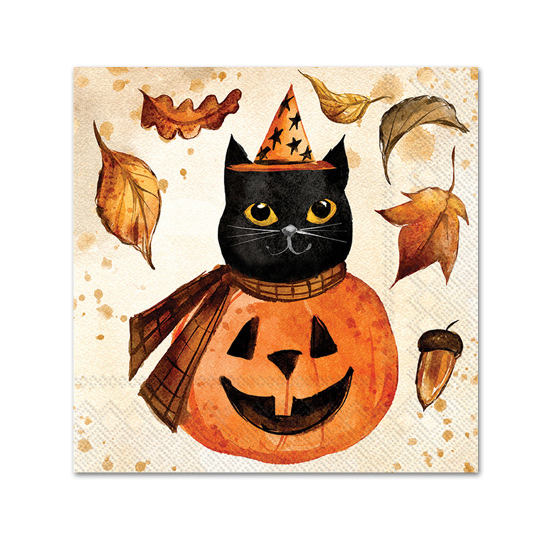 Cat in the Jack Halloween Paper Beverage Napkins