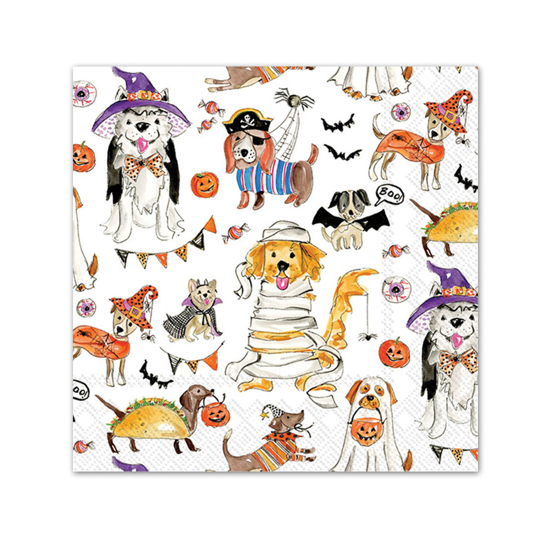 Pups Halloween Party Paper Beverage Napkins