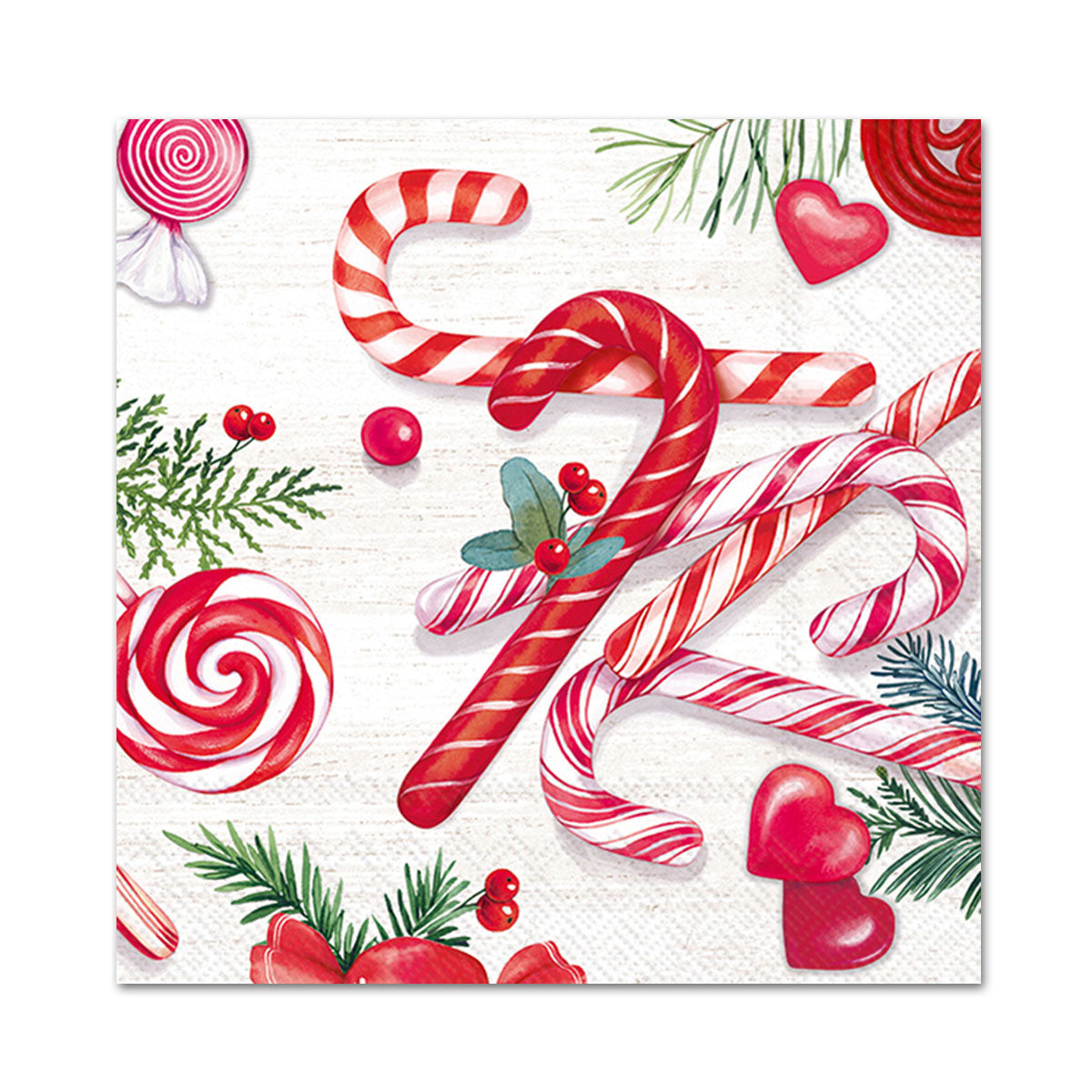 Merry Candy Canes Paper Beverage Napkins